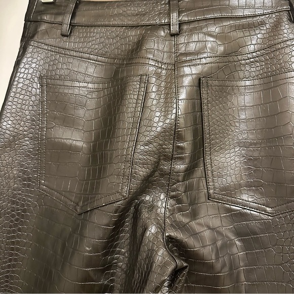 Mango Black Croc-Embossed Straight Leg Pants - Picture 6 of 7